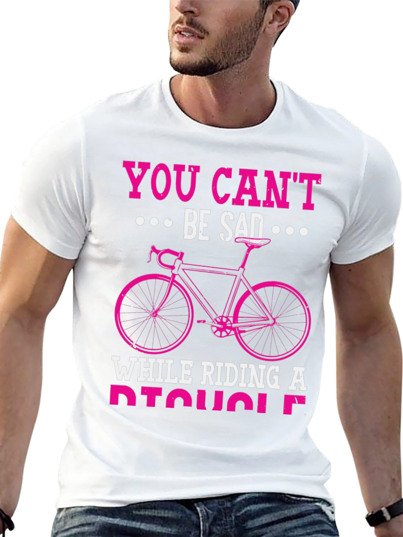 You Cant Be Sad Riding a Bicycle Graphic Tee