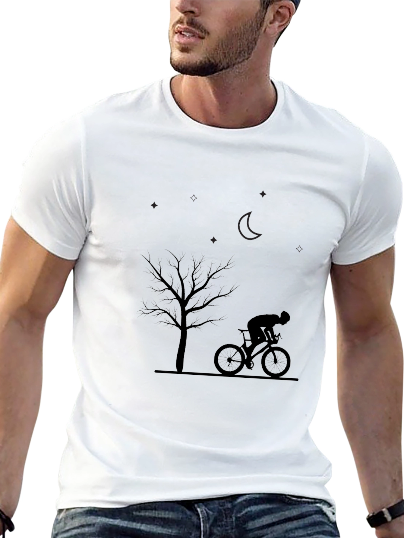 Night Ride T-Shirt - Biker Silhouette Tee