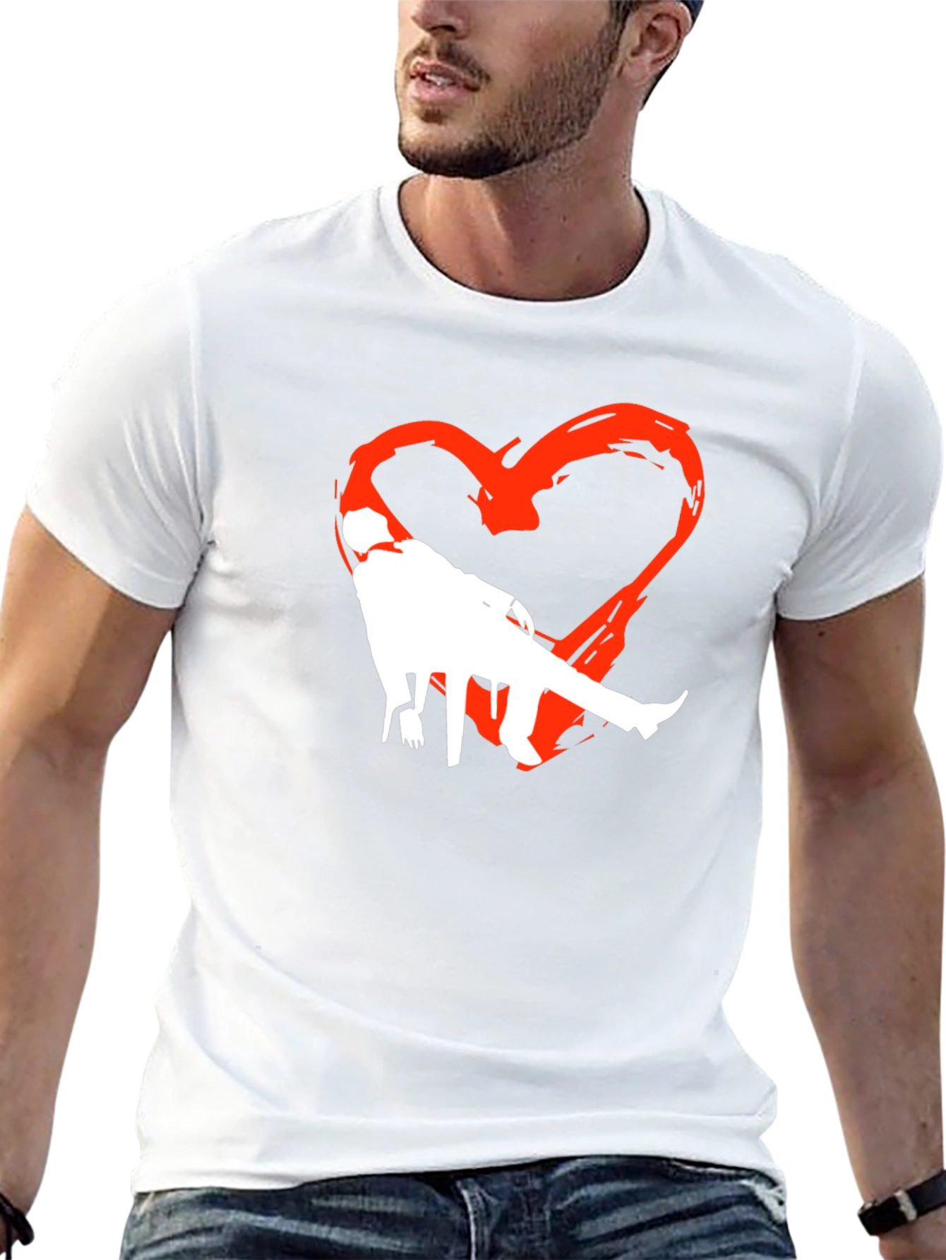 Heart Silhouette Graphic Tee - Black