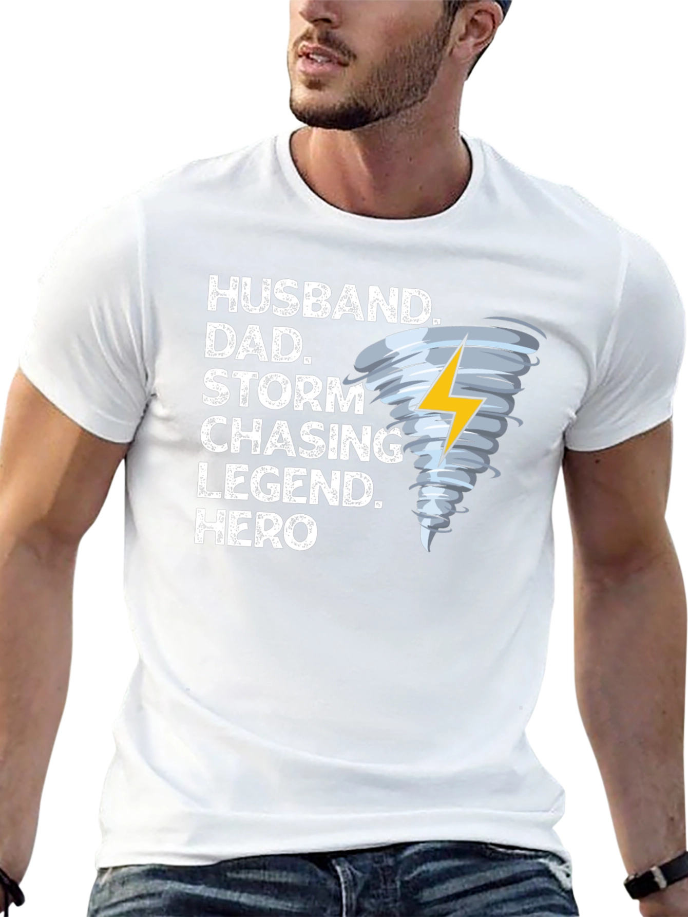 Husband Dad Storm Chasing Legend Hero Graphic T-Shirt