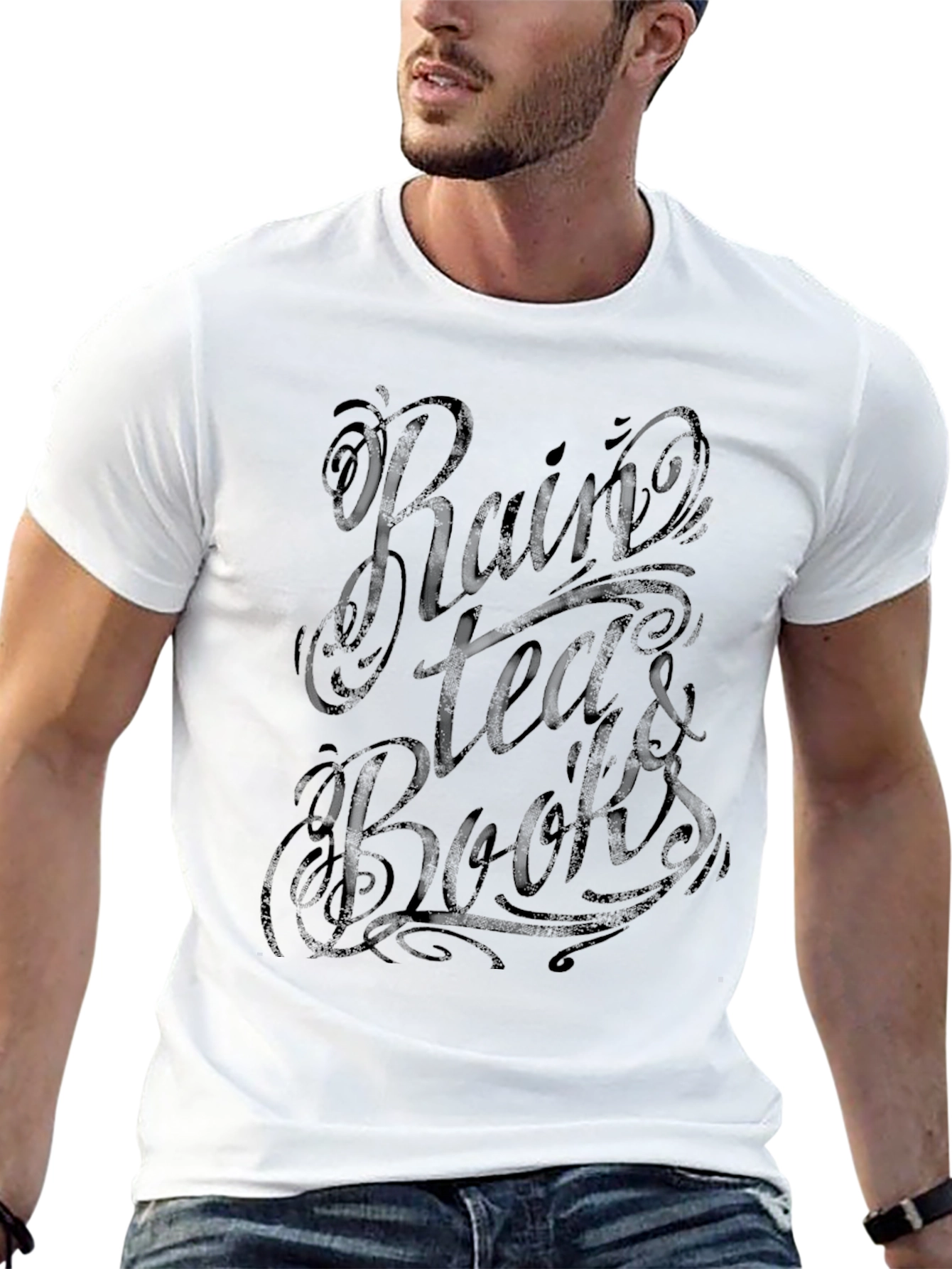 Rain Tea & Books Graphic T-Shirt