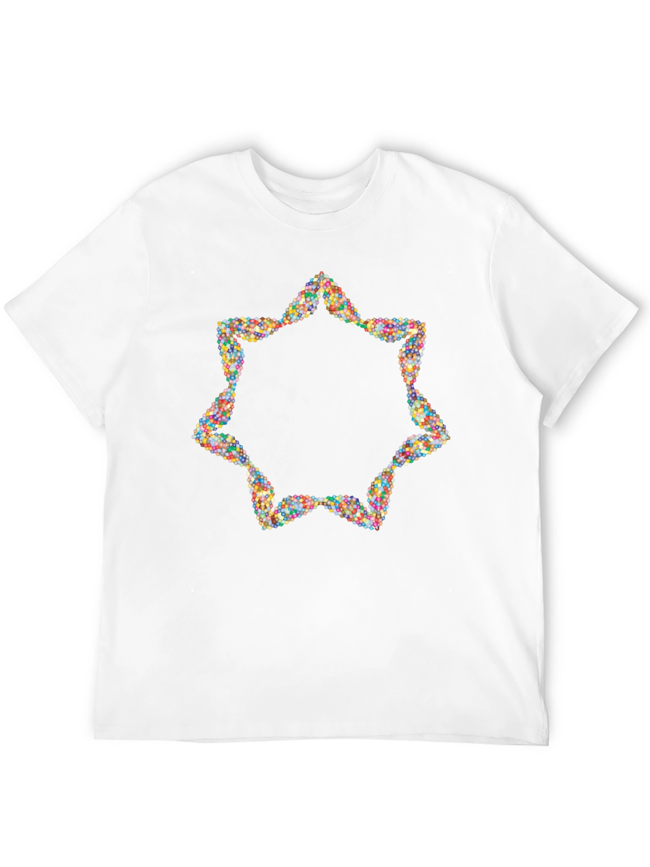 Geometric Starburst Graphic Tee - Mens Black Shirt