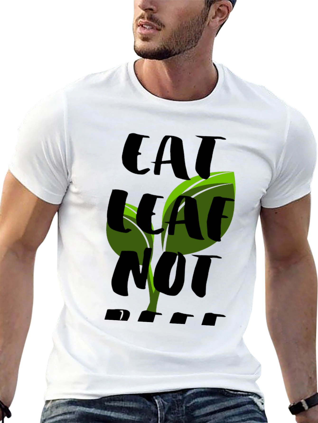 Eat Leaf Not Beef Black T-Shirt