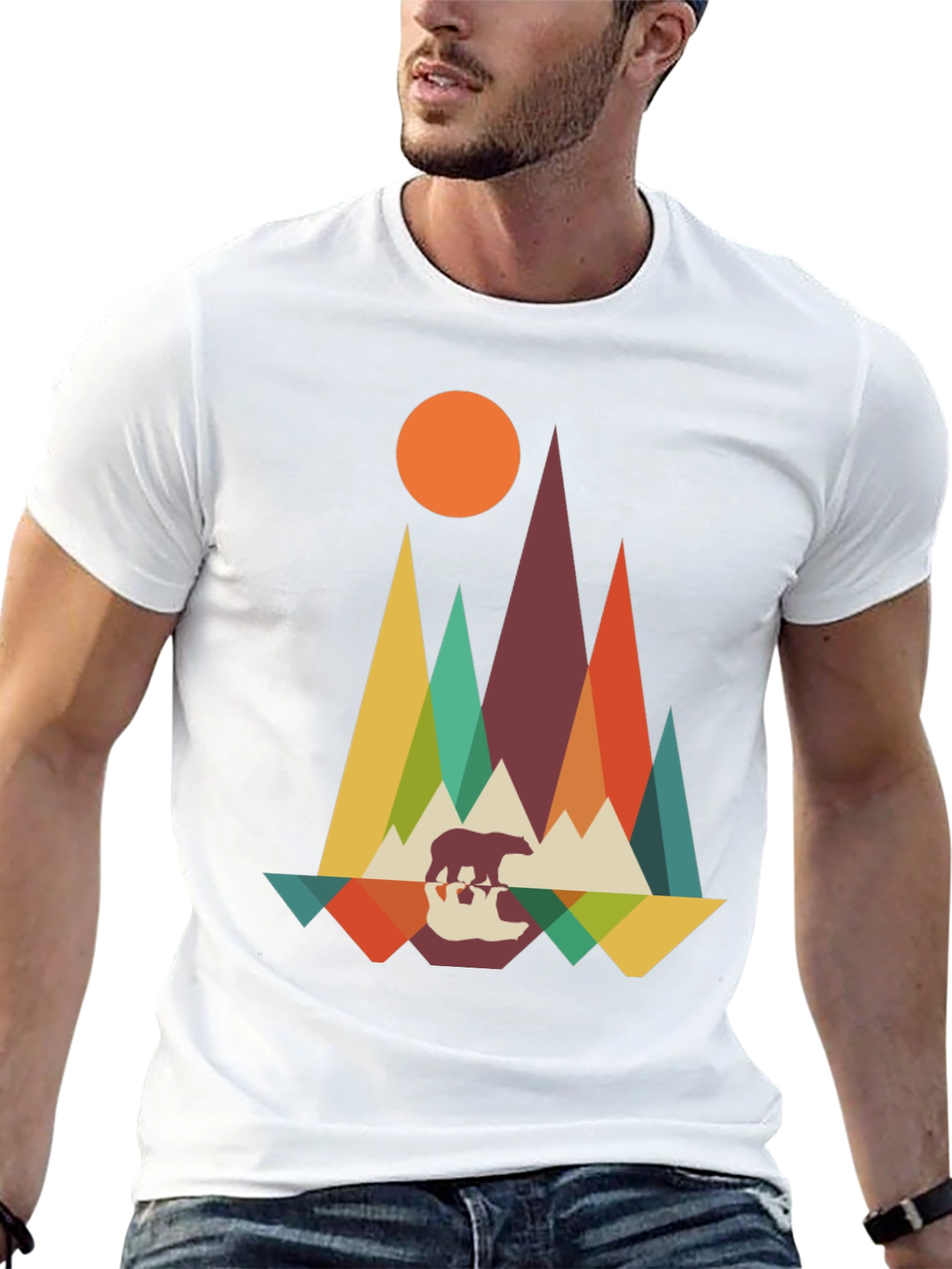 Mountain Bear Graphic Tee - Nature Inspired Design