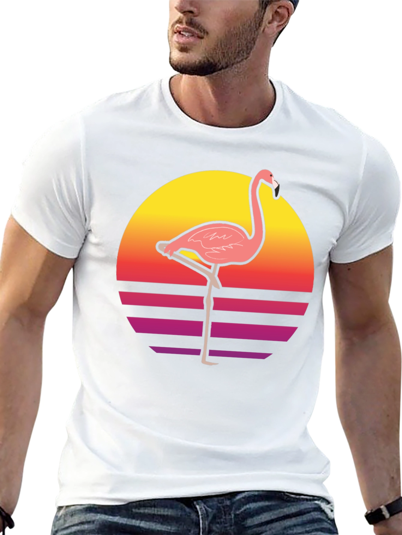 Retro Flamingo Graphic T-Shirt - Stylish and Unique