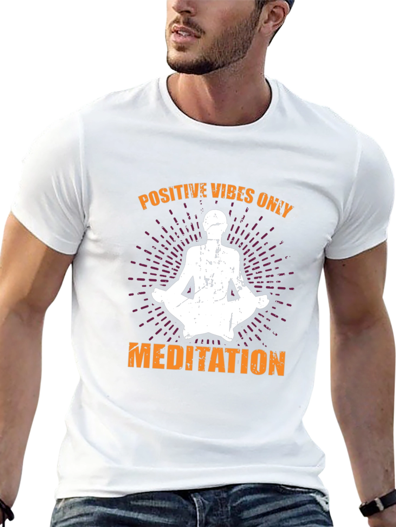 Positive Vibes Only Meditation Graphic Tee