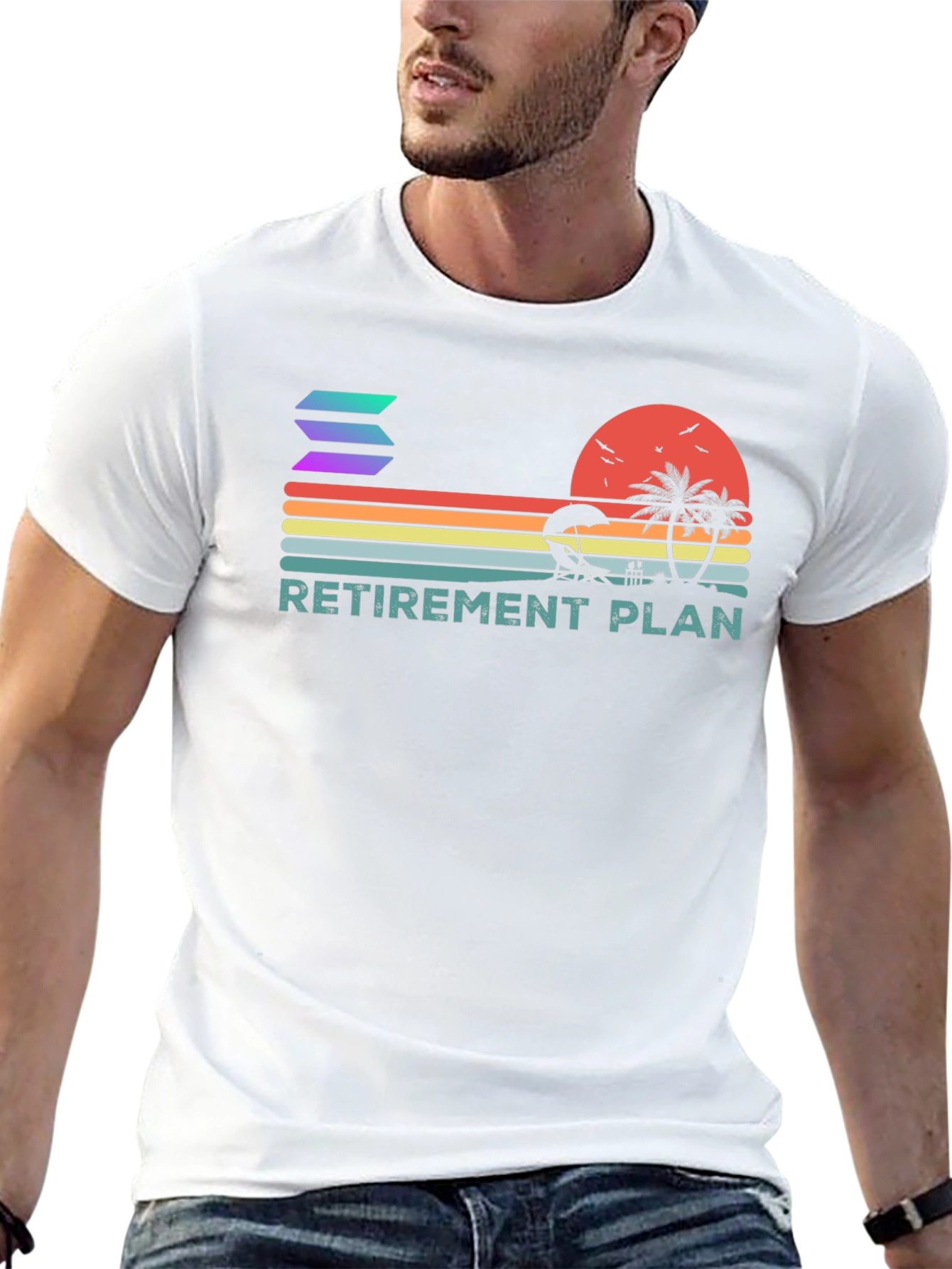 Solana Retirement Plan T-Shirt | Crypto Beach Vacation Tee
