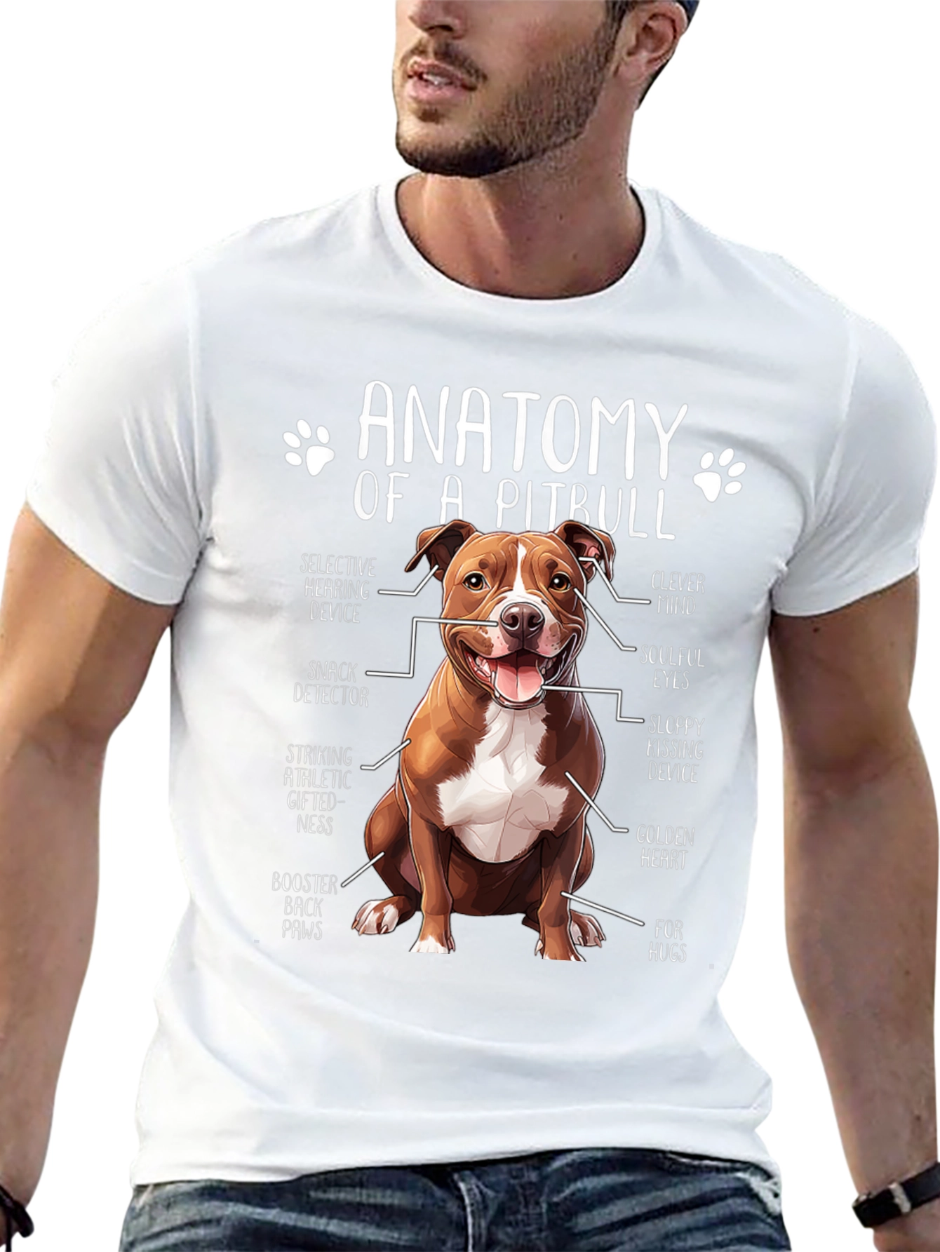 Anatomy of a Pitbull T-Shirt - Dog Lover Tee