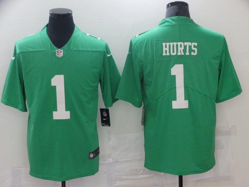 Men's Philadelphia Eagles Jalen Hurts #1 Green Game Jerseys