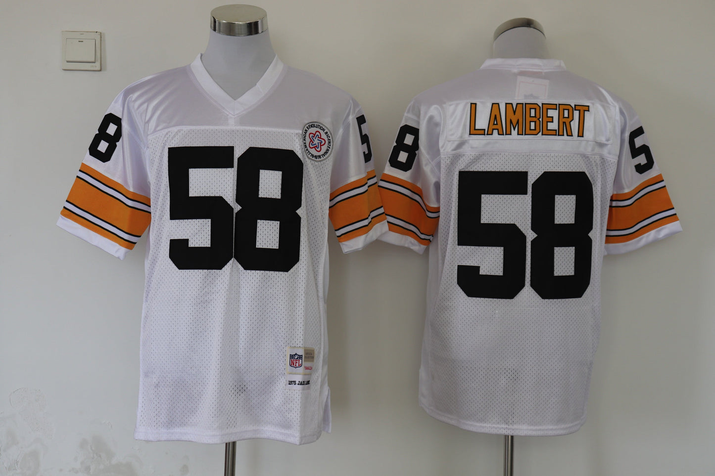Men's Pittsburgh Steelers Jack Lambert Mitchell & Ness White Legacy Replica Jerseys