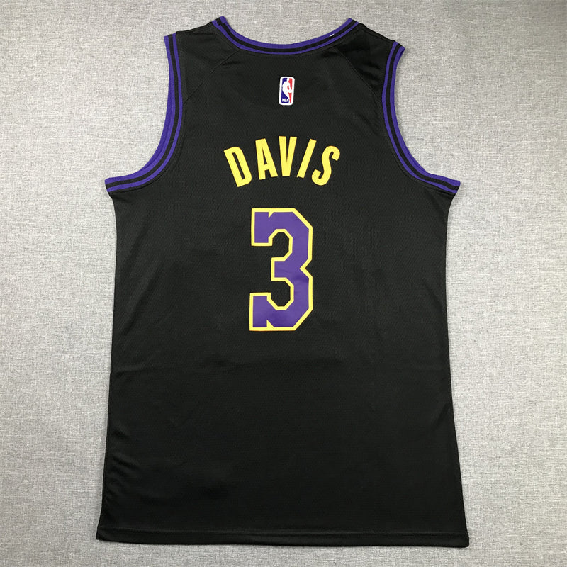 Men's Los Angeles Lakers Anthony Davis #3 Black 2023/24 Swingman Jerseys - City Edition