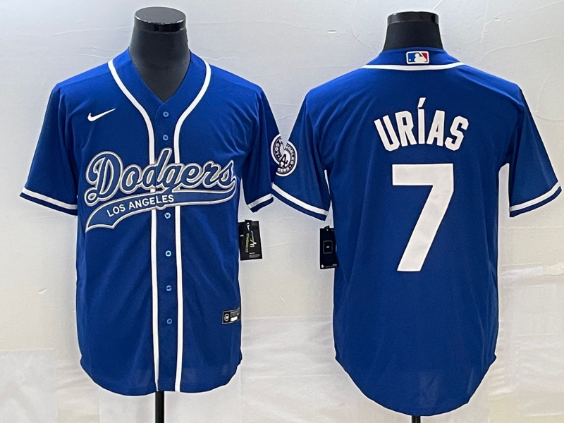 Men's Los Angeles Dodgers Julio Urias #7 Royal Player Jerseys Joint Edition