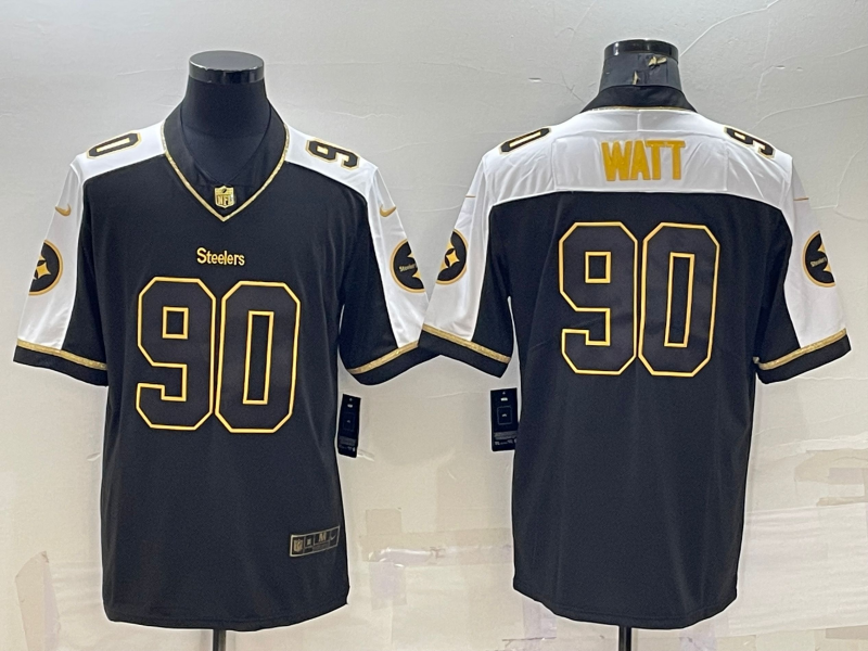 Men's Pittsburgh Steelers #90 T.J. Watt Black Game Jerseys