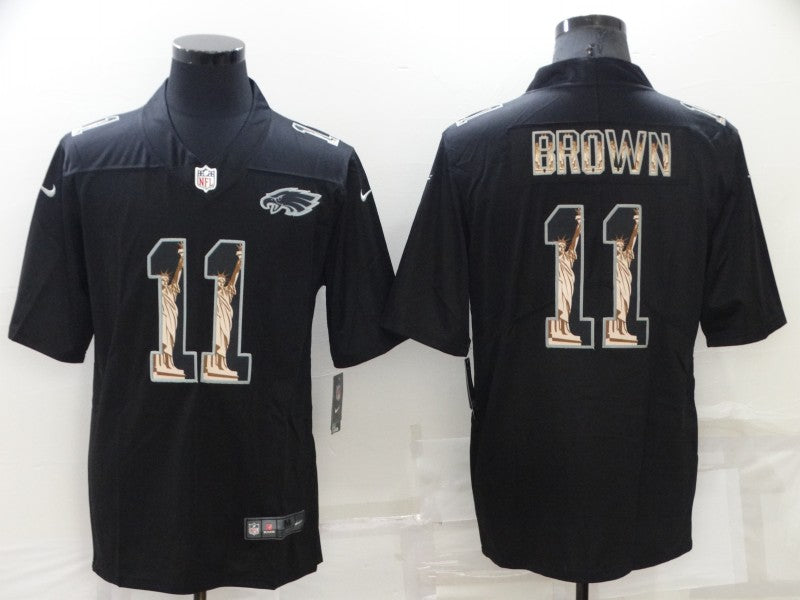 Men's Philadelphia Eagles #11 A.J. Brown Black Game Player Jerseys
