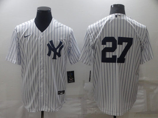 Men's New York Yankees Giancarlo Stanton #27 White Replica Player Name Jerseys