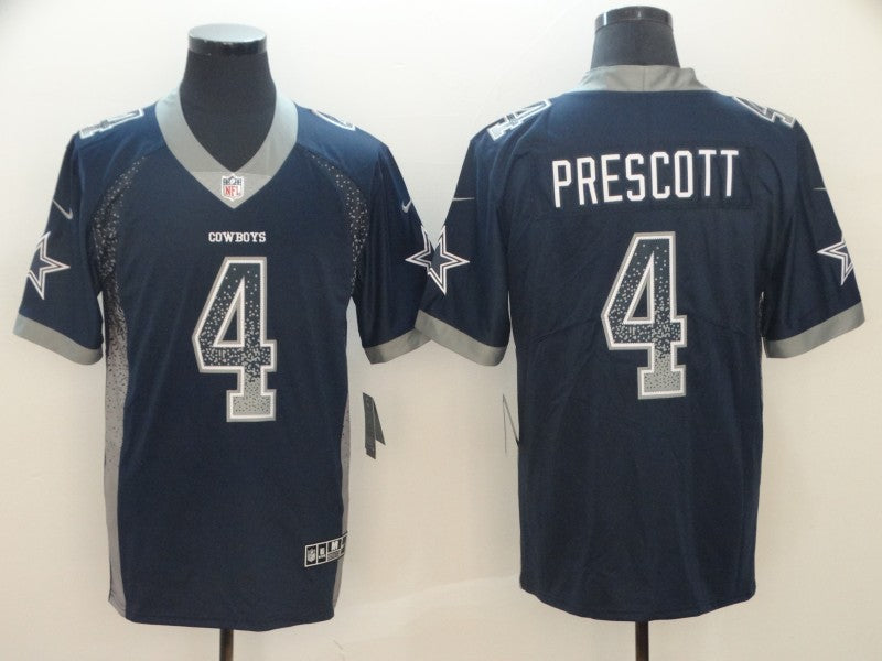 Men's Dallas Cowboys Dak Prescott #4 Navy Game Jerseys
