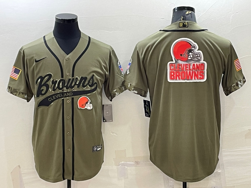 Men's Cleveland Browns Olive 2021 Salute To Service Limited Player Jerseys