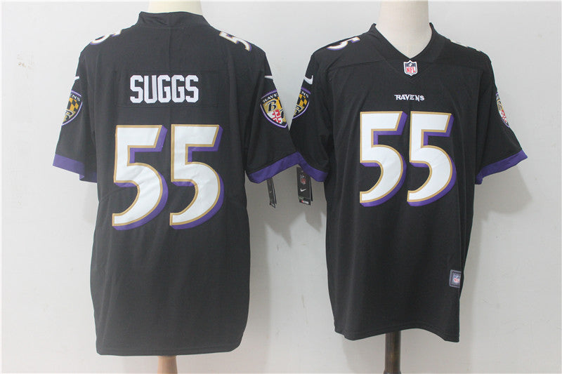 Men's Baltimore Ravens Terrell Suggs #55 Black Game Jerseys