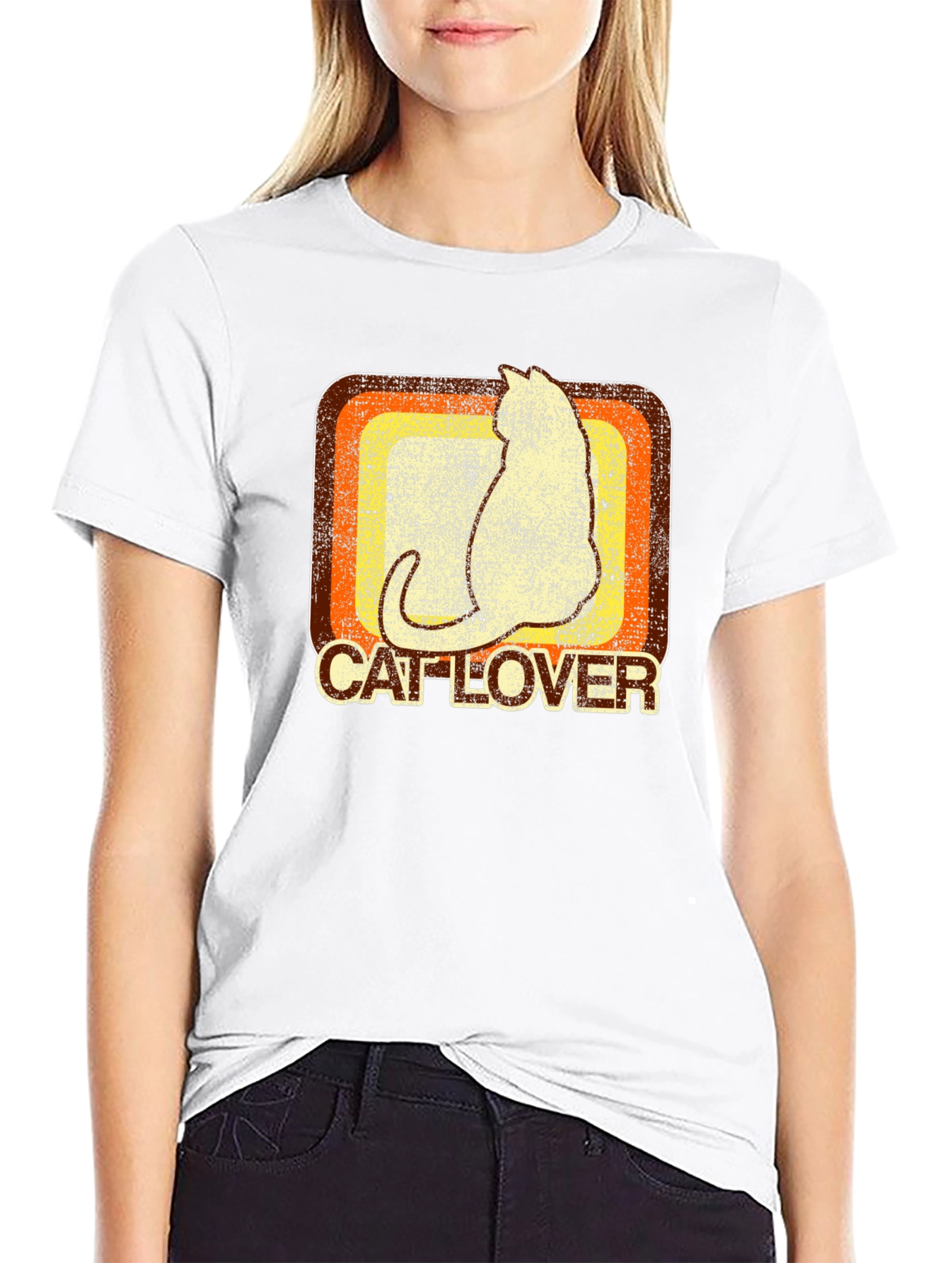 Retro Cat Lover Graphic T-Shirt