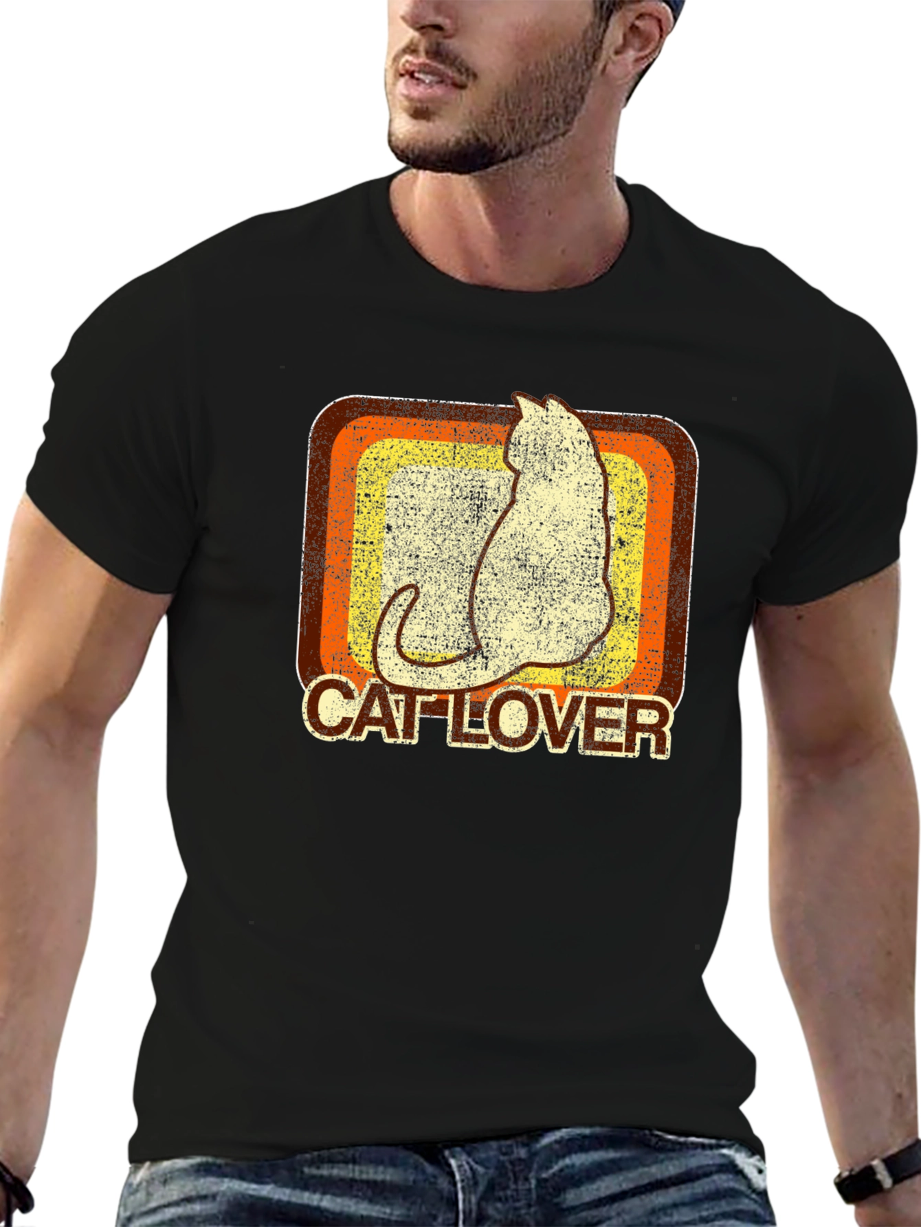 Retro Cat Lover Graphic T-Shirt