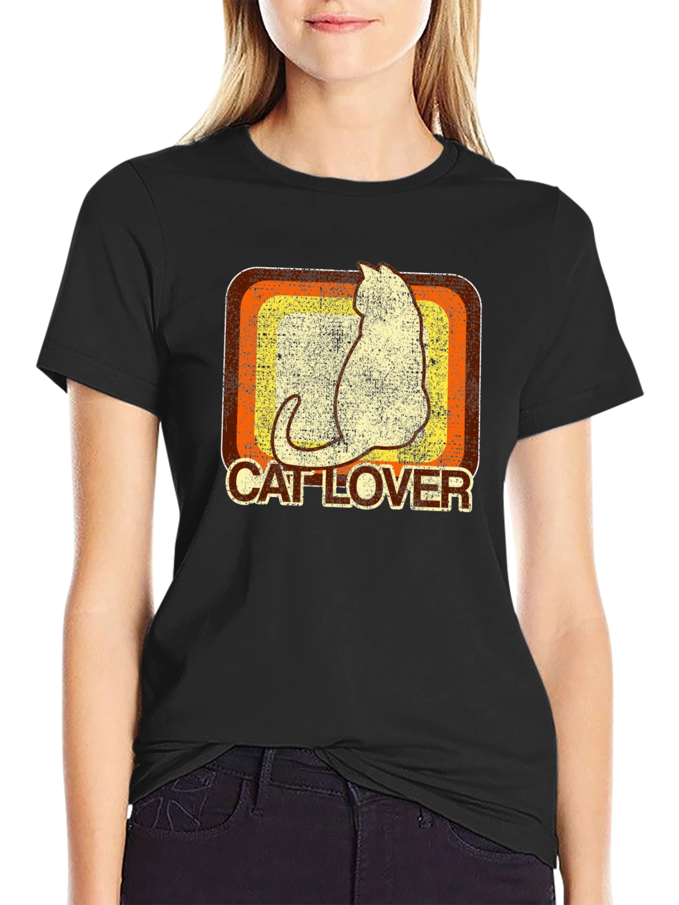 Retro Cat Lover Graphic T-Shirt