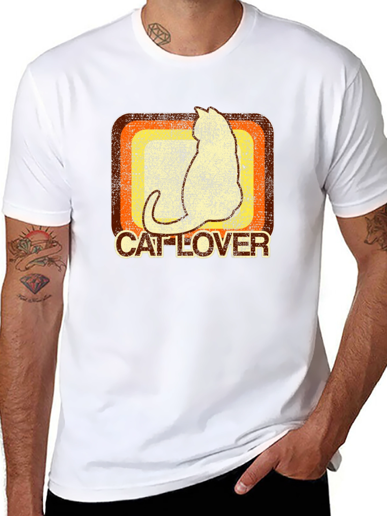 Retro Cat Lover Graphic T-Shirt