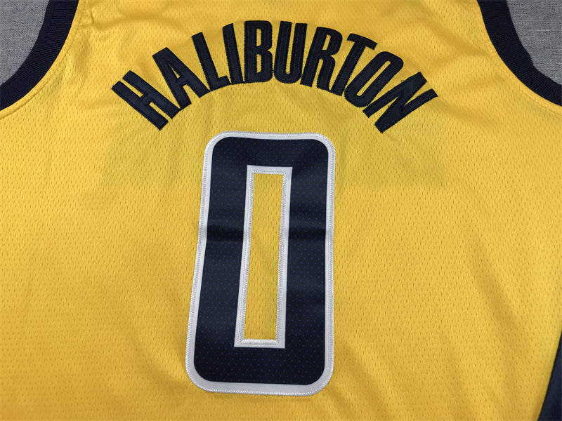 Men's Indiana Pacers Tyrese Haliburton #0 Gold Swingman Jerseys - Statement Edition