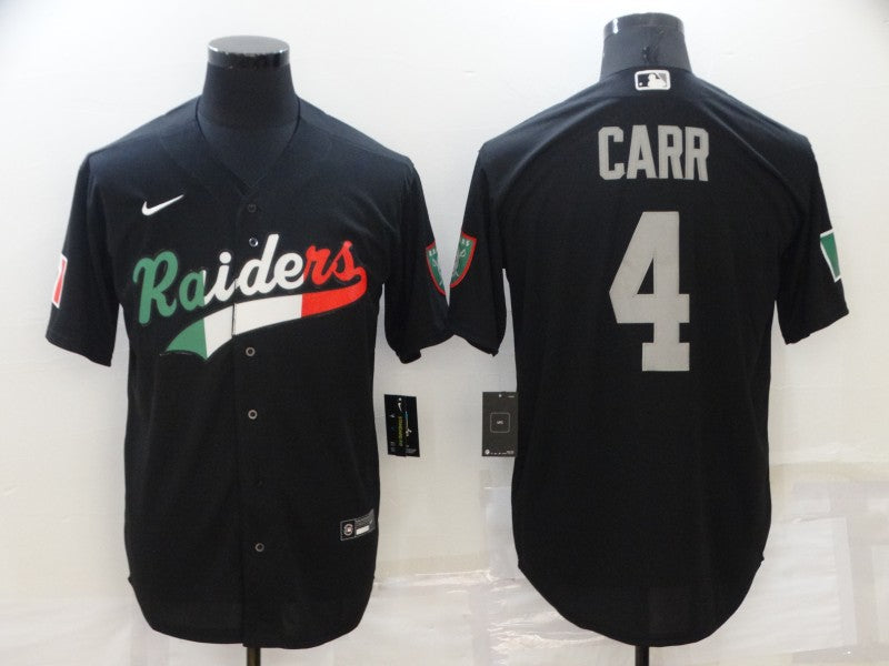 Men's Las Vegas Raiders Derek Carr #4 Black Team Game Jerseys Joint Edition