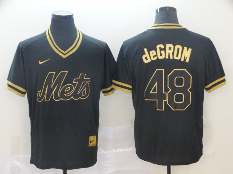 Men's New York Mets Jacob deGrom #48 Black Stitched Jerseys