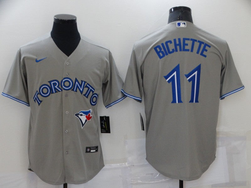 Men's Toronto Blue Jays Bo Bichette #11 Gray Replica Baseball Jerseys