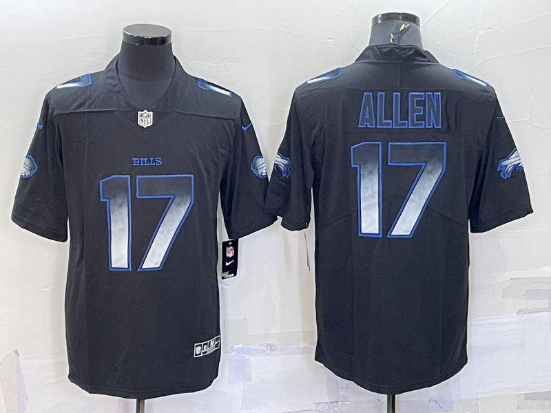 Men's Buffalo Bills Josh Allen #17 Black Team Game Jerseys
