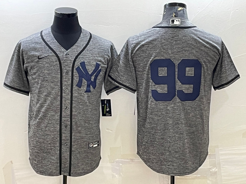 Men's New York Yankees Aaron Judge #99 Gray Replica Team Name Jerseys