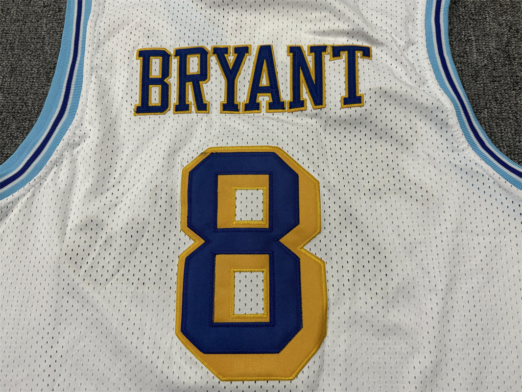 Men's Los Angeles Lakers Kobe Bryant 1996-97 White Hardwood Classics Authentic Jerseys