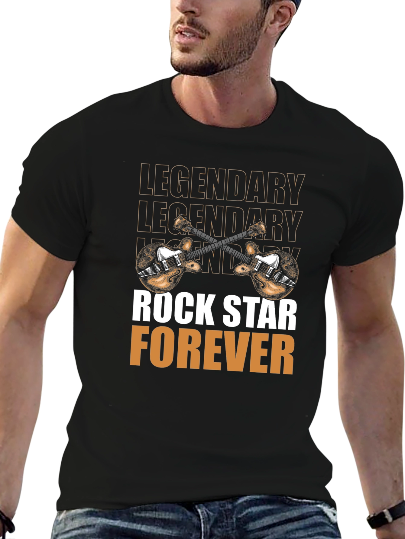 Legendary Rock Star Forever Black Graphic Tee