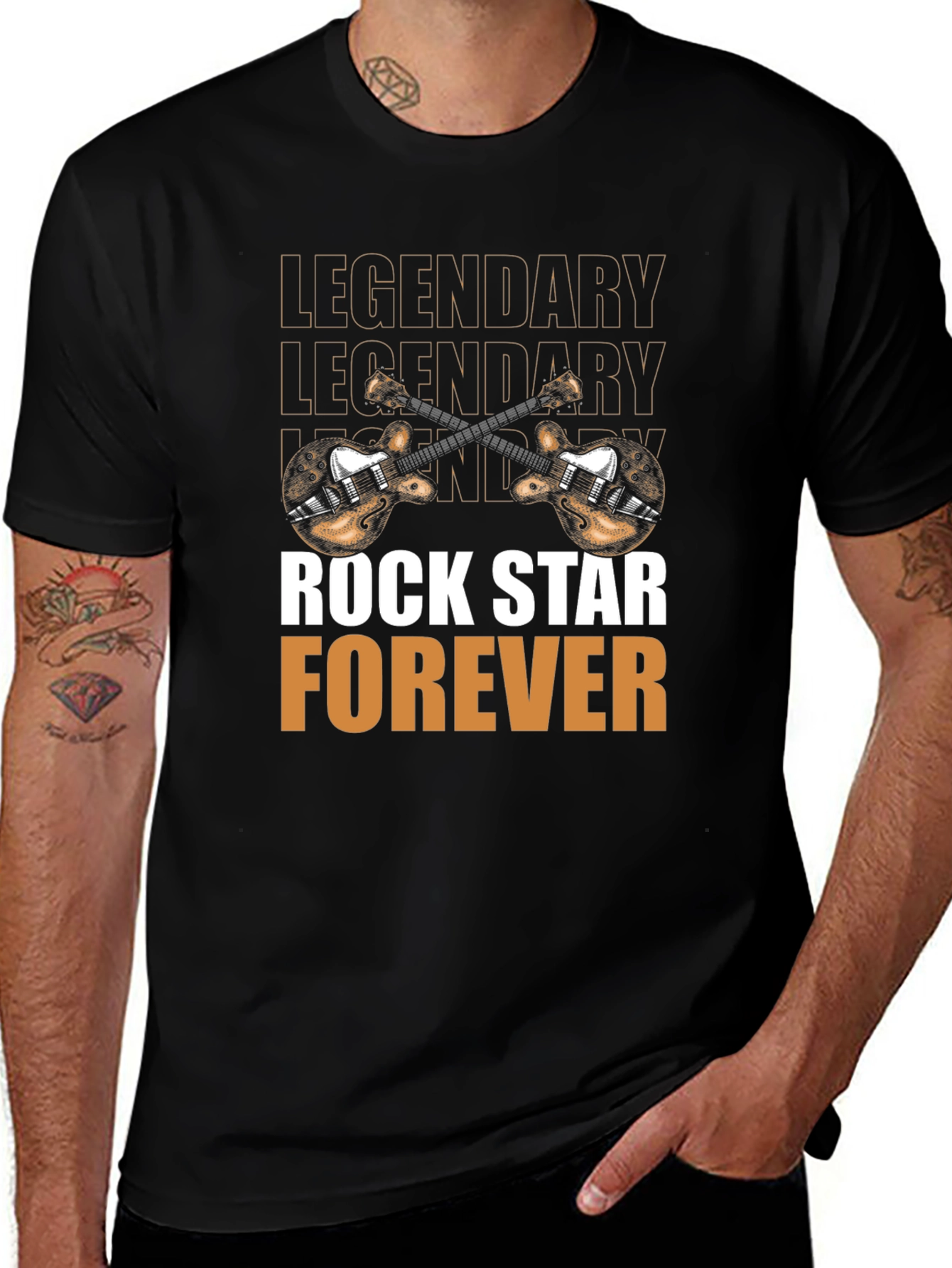 Legendary Rock Star Forever Black Graphic Tee