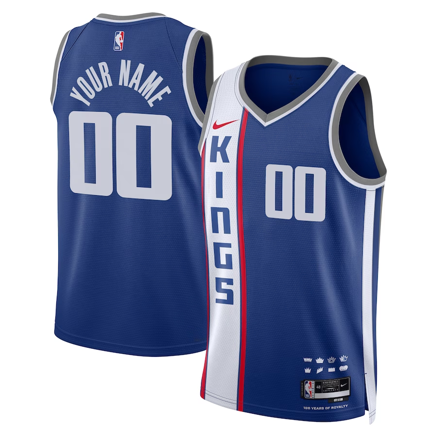 Men's Sacramento Kings Blue 2023/24 Custom Swingman Jerseys - City Edition