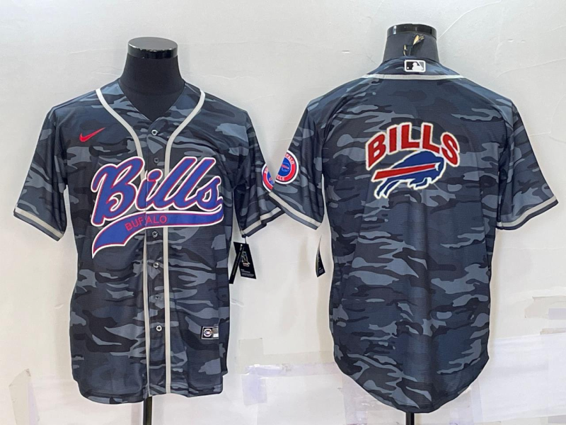 Men's Buffalo Bills Grey Camouflage Game Jerseys