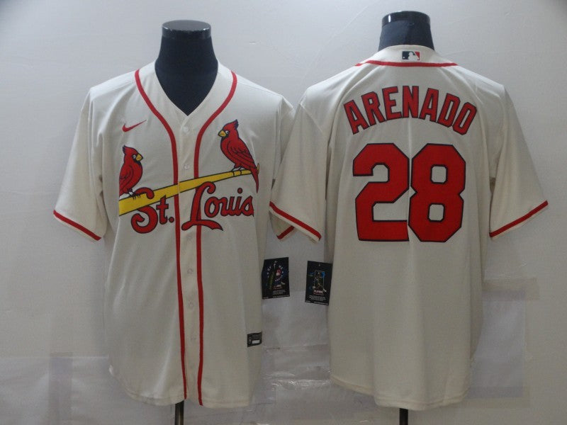 Men's St. Louis Cardinals Nolan Arenado #28 Beige Replica Baseball Jerseys