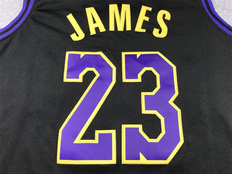Men's Los Angeles Lakers LeBron James #23 Black 2023/24 Swingman Jerseys - City Edition