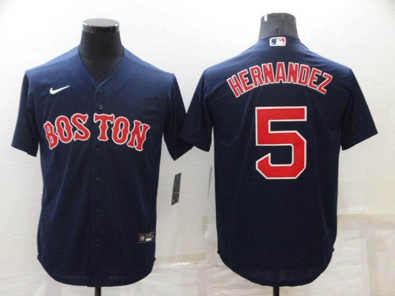 Men's Boston Red Sox Enrique Hernandez #5 Navy Replica Baseball Jerseys