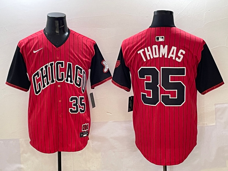 Men's Chicago White Sox Frank Thomas #35 Red/Black 2025 City Connect Limited Retired Player Jerseys