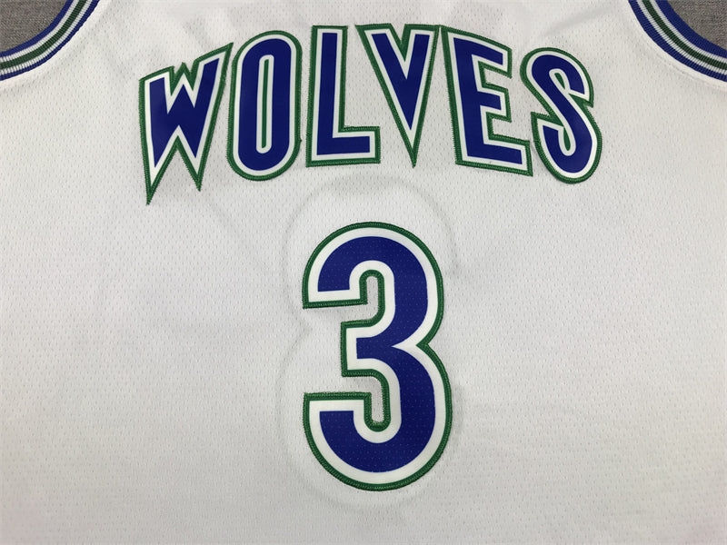 Men's Minnesota Timberwolves Jaden McDaniels #3 White Swingman Player Jerseys