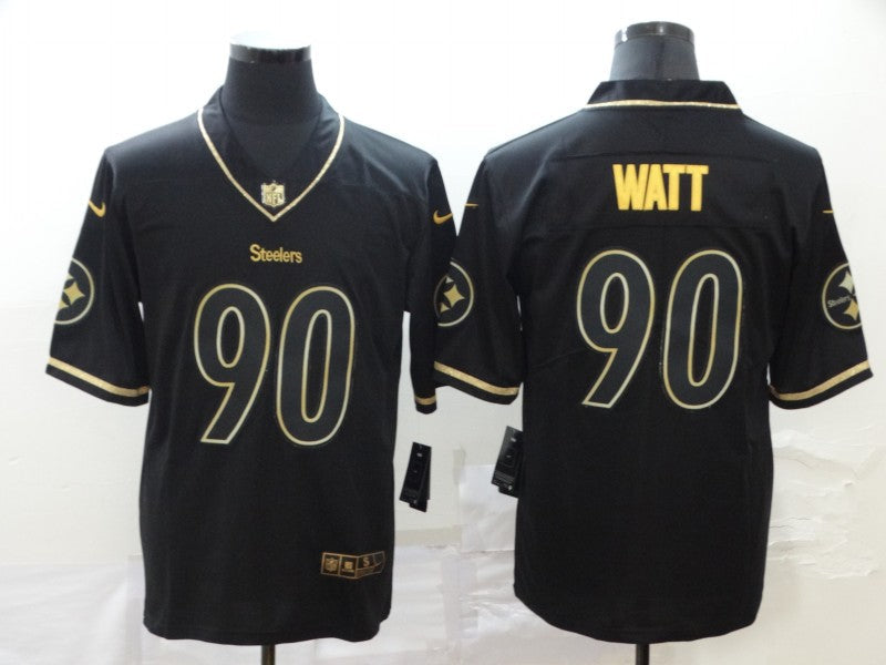 Men's Pittsburgh Steelers #90 T.J. Watt Black Authentic Player Jerseys