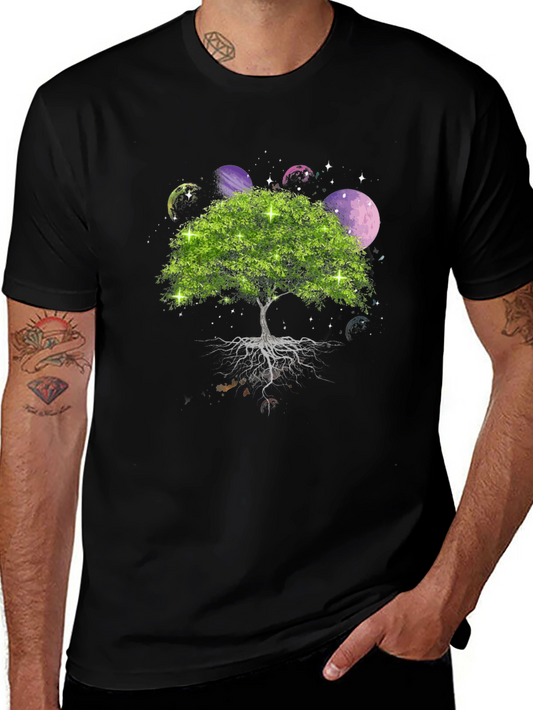 Tree of Life Planets Graphic Tee - Mens Black T-Shirt