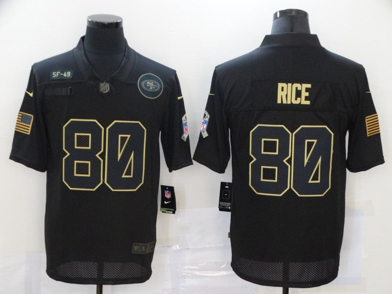 Men's San Francisco 49ers #80 Jerry Rice Black Game Player Jerseys