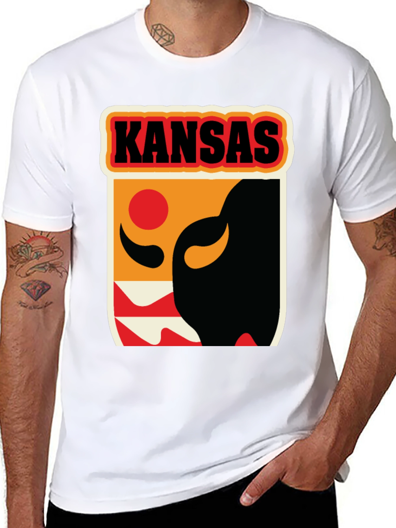 Kansas Graphic Tee - Retro Buffalo Design