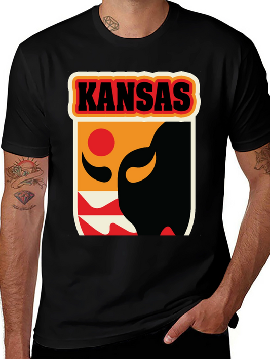 Kansas Graphic Tee - Retro Buffalo Design
