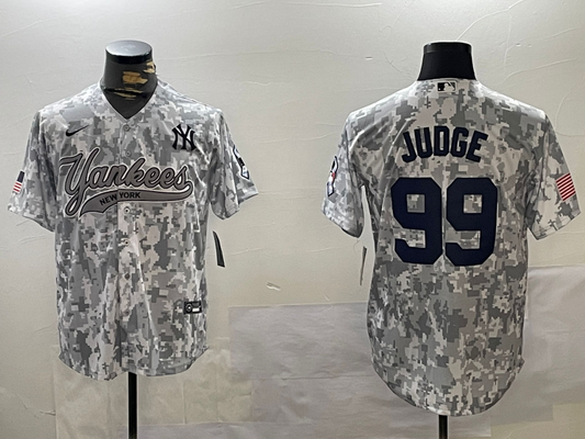 Men's New York Yankees Aaron Judge #99 Arctic Camo 2024 Salute to Service Limited Jerseys