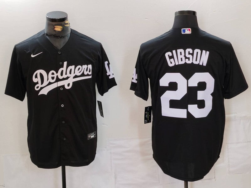 Men's Los Angeles Dodgers Kirk Gibson #23 Black Replica Player Jerseys