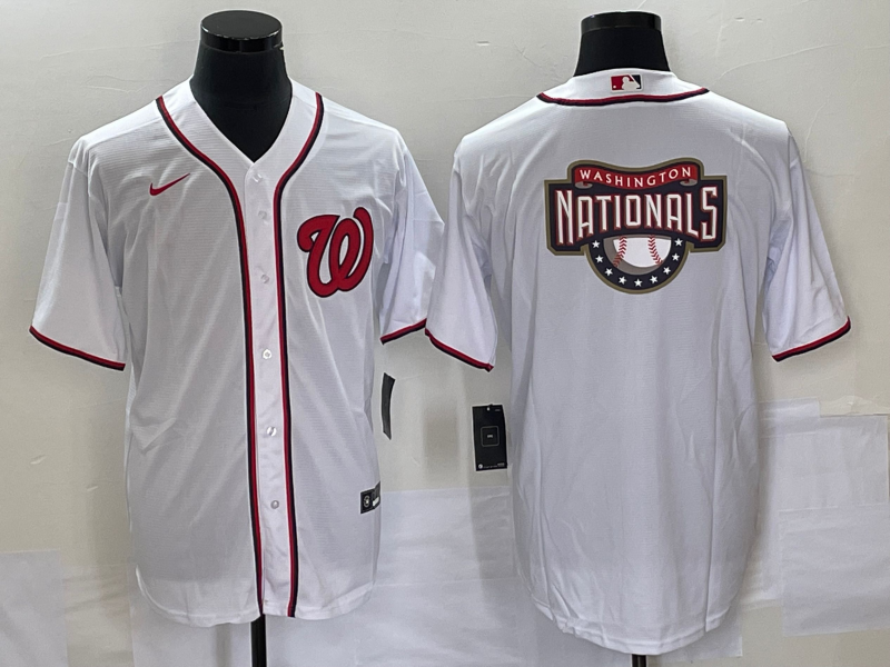 Men's Washington Nationals White Home Replica Team Jerseys